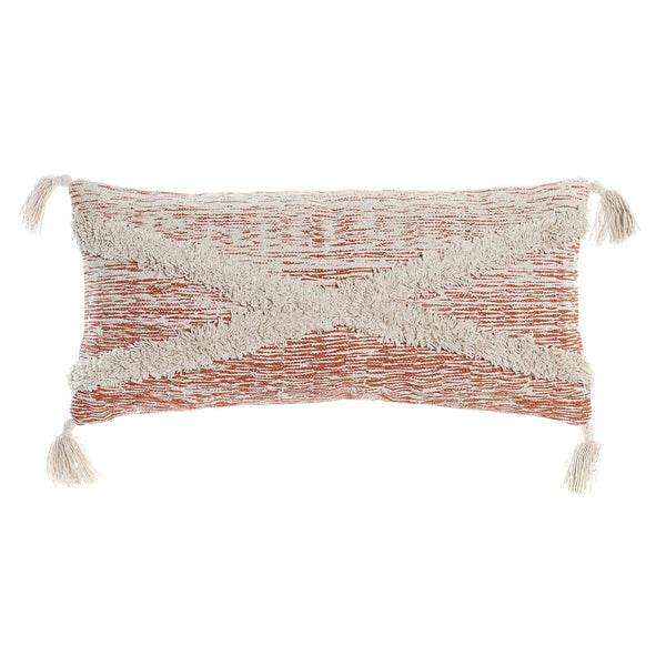 Coussin DKD Home Decor 60 x 10 x 30 cm Beige Orange Frange