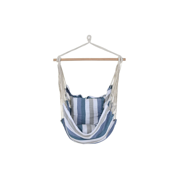 Hammock DKD Home Decor Stripes Blue White (100 x 60 x 135 cm)