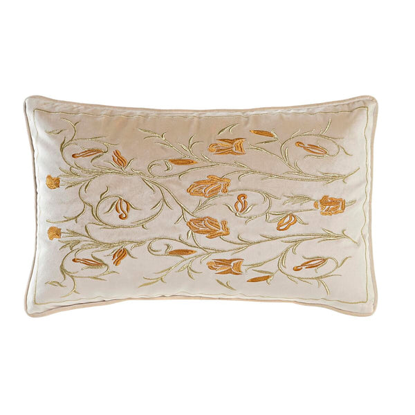 Cushion DKD Home Decor Golden 50 x 10 x 30 cm Flowers