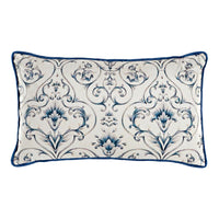 Cushion DKD Home Decor Blue 50 x 10 x 30 cm Flowers