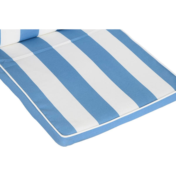 Chair cushion DKD Home Decor Stripes White Sky blue (42 x 4 x 115 cm)