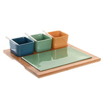 Set za Aperitiv DKD Home Decor Porcelan Pisana Bambus 8 Kosi (30 x 30 x 6 cm)