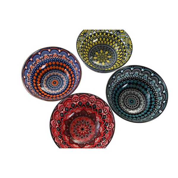 Set de sushi DKD Home Decor 34 x 34 x 6,5 cm Multicouleur Mandala Grès Oriental (12 Unités)