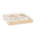 Plateau apéritif DKD Home Decor 21 x 21 x 6 cm Verre Naturel 280 ml