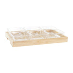 Plateau apéritif DKD Home Decor 32 x 21 x 6 cm Verre Naturel 280 ml