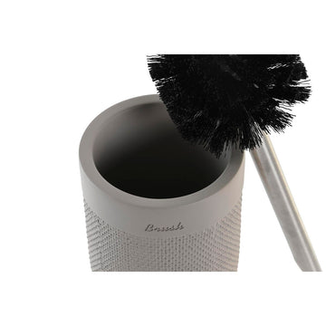 Toilet Brush DKD Home Decor 10 x 10 x 37 cm Grey Cement Stainless steel