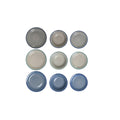 Tableware DKD Home Decor 26,5 x 26,5 x 3 cm Blue Sky blue Stoneware 18 Pieces