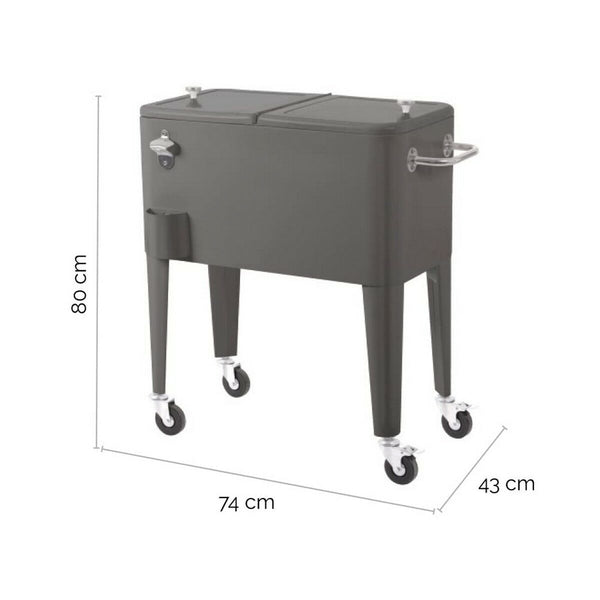 Portable Fridge Fresh Grey Metal 74 x 43 x 80 cm