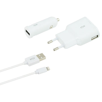 Set of Chargers KSIX (3 pcs) White