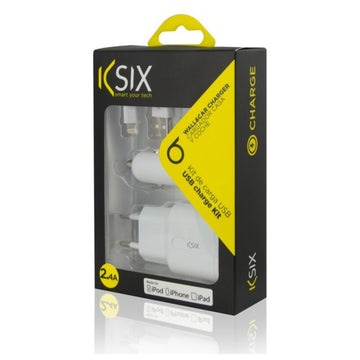 Set of Chargers KSIX (3 pcs) White