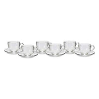 Set of 6 Cups with Plate Vivalto 450 ml Transparent (450 ml) (6 Pieces) (21 x 14 x 34 cm) (6 Cups)