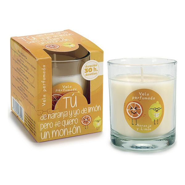 Scented Candle Orange Lemon Crystal Glass