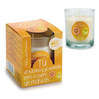 Scented Candle Orange Lemon Crystal Glass