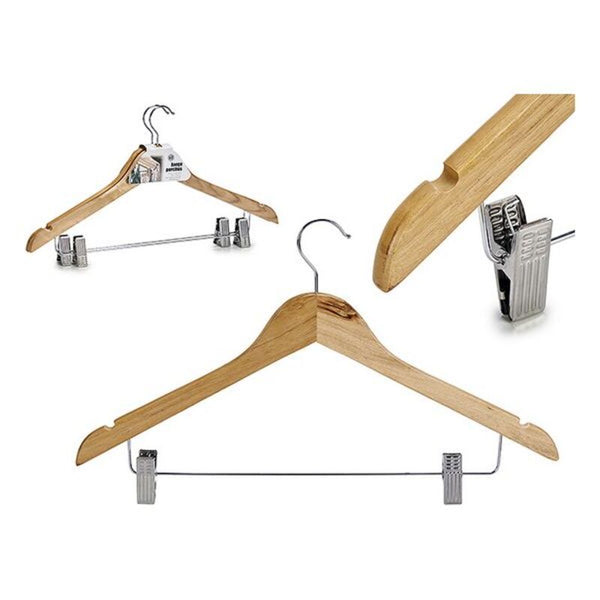 Set of Clothes Hangers Wood Metal (2 Pieces) (3 x 24,5 x 44,5 cm)