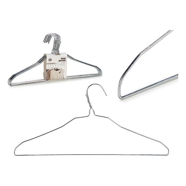 Set of Clothes Hangers Steel (10 Pieces) (1 x 19 x 40 cm)