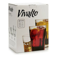 Set of glasses Vivalto Transparent Crystal (18 Pieces)