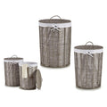 Laundry Basket Grey Cloth wicker (2 Pieces) (44 x 56 x 44 cm) (39 x 39 x 50,5 cm)