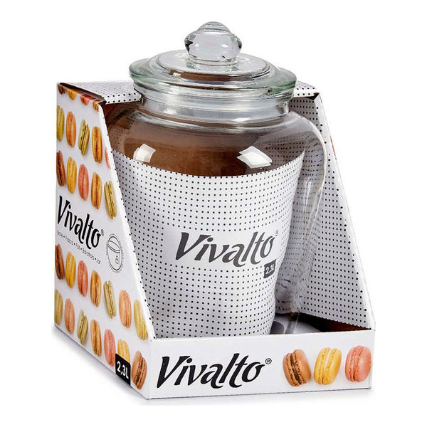 Tin Vivalto Hermetic Transparent Glass 2300 ML (15,5 x 24 x 15,5 cm)