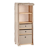 Shelves Beige Wood Cloth (28 x 113 x 42 cm)