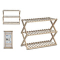 Shoe Rack Foldable Wood Natural (66,5 x 26 x 49 cm)