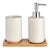 Bath Set White Ceramic Bamboo (3 pcs)