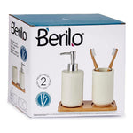 Bath Set White Ceramic Bamboo (3 pcs)