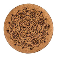 Pouffe Mandala Brown MDF Cork (34 x 39 x 34 cm)