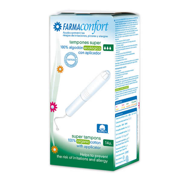 "FarmaConfort Cotton Tampons With Applicator Size Super 14 Unità"