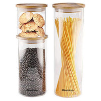 Tin Quttin Bamboo Borosilicate Glass Stackable (10 x 9 cm)