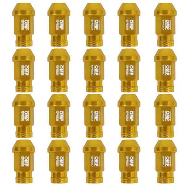 Set Nuts OMP 7075 Gold 40 mm 20 uds M12 x 1,25