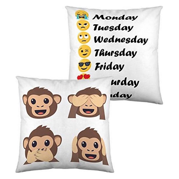 Cushion with Filling Emoji Days of the Week (40 x 40 cm)