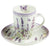 Cup with Plate Flowers Lavendar (4 Pcs)