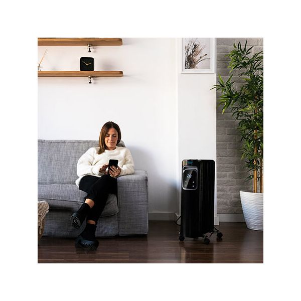 Oil-filled Radiator (9 chamber) Cecotec ReadyWarm 9000 Touch Connected Black 2000 W Wi-Fi