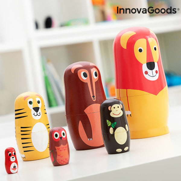 Matryoshka Wooden Animal Figures Funimals InnovaGoods IG815363 (Refurbished B)