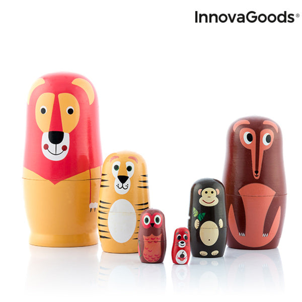 Matryoshka Wooden Animal Figures Funimals InnovaGoods IG815363 (Refurbished B)