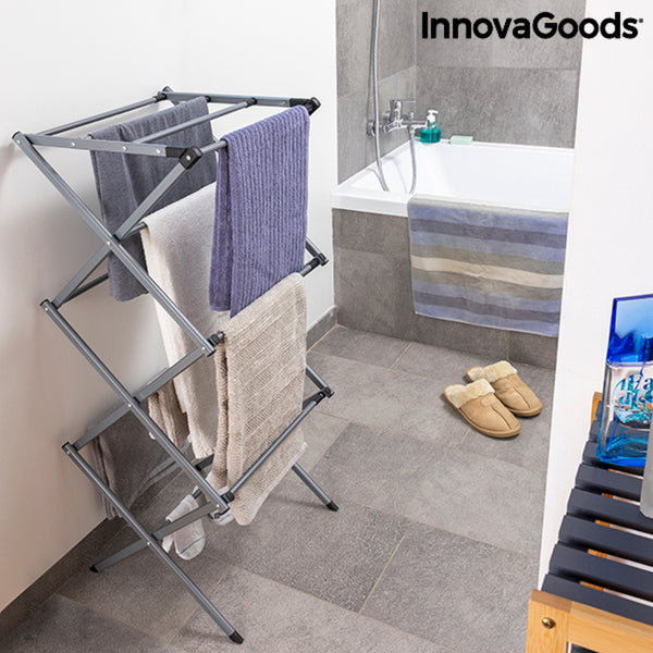 Folding and Extendable Metal Clothes Dryer with 3 Levels Cloxy InnovaGoods (11 Bars)