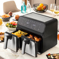 No-Oil Fryer InnovaGoods Fryinn Double 8000 Black Stainless steel 3400 W 8 L