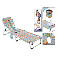 Beach sunbed Aluminium Stripes (185 x 57 x 26 cm)