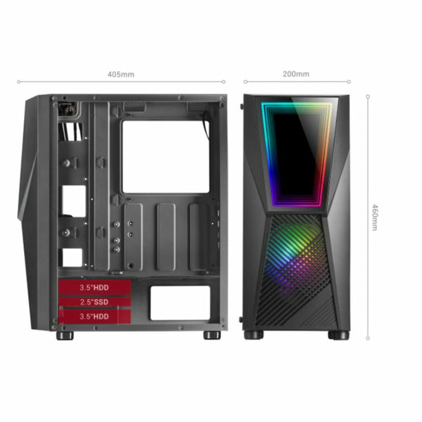 ATX Semi-tower Box Mars Gaming MC777 LED RGB Black