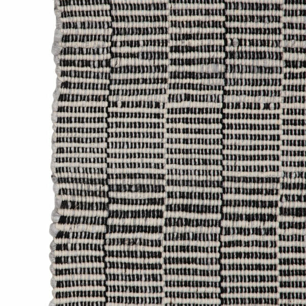 Carpet 80 x 150 cm Synthetic Fabric Black Cream