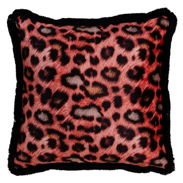 Cushion Orange Leopard 45 x 45 cm