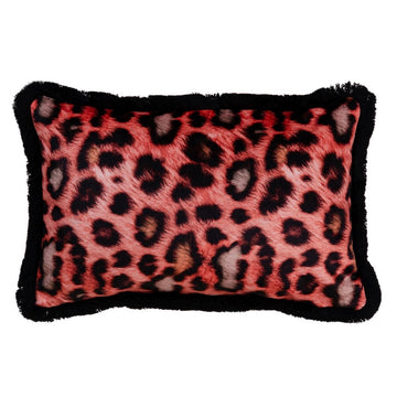 Cushion Orange Leopard 45 x 30 cm