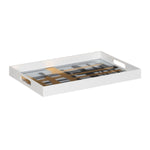 Snack tray White Black Golden PVC Crystal Abstract 45 x 31 x 4,2 cm (2 Units)