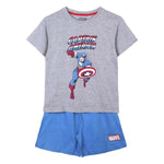 Pyjama D'Été Marvel Gris Bleu