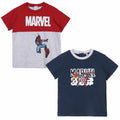 Child's Short Sleeve T-Shirt Marvel 2 Units Grey