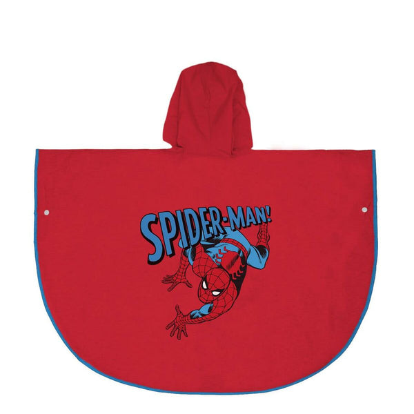 Waterproof Poncho with Hood Spiderman Red