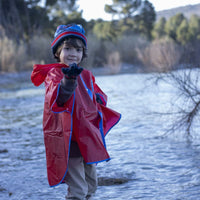 Waterproof Poncho with Hood Spiderman Red