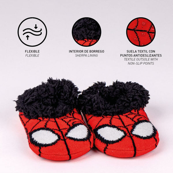 House Slippers Spiderman Red