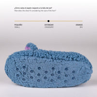 House Slippers Stitch Blue