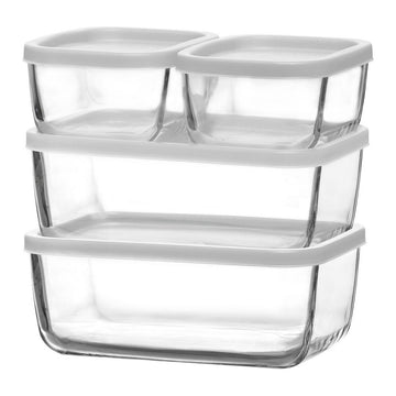 Set of 4 lunch boxes LAV Crystal Plastic 405 cc 1170 cc (4 pcs)